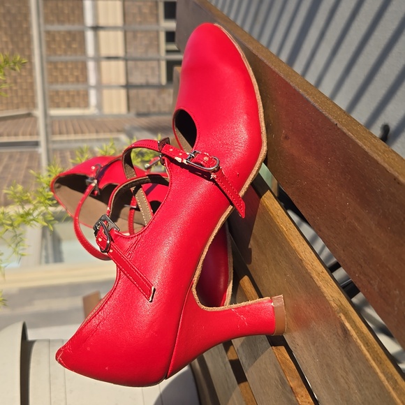 Very Fine PP201 Red 3” Cuban Heel Salsa Latin Dance Shoes 6.5 - Picture 8 of 17